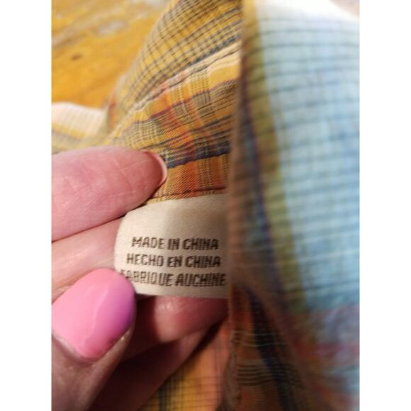 VTG Roper Shirt Women Medium Orange Long Sleeve Retro Western Pearl Snap - Picture 5 of 11